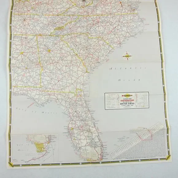 Vintage 1958 SUNOCO Gas Company Road Map Eastern United States - Picture 8 of 12